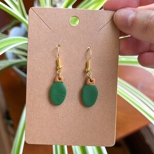 Green Christmas Light Earrings
